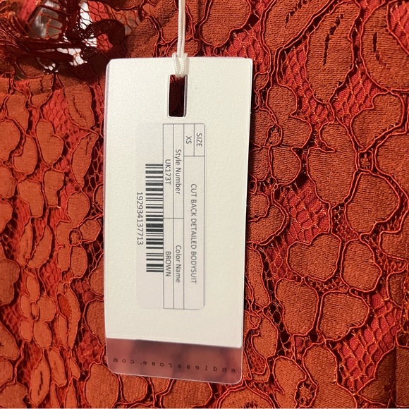 Revolve Endless Rose Cut Back Lace Detailed Bodysuit Size XS New - Picture 13 of 13